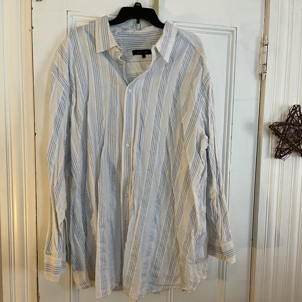 Big men’s textured Synergy 4xl button down shirt